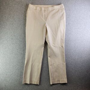 Chicos Pants Womens 3 US 16 Beige Striped Secret Stretch Straight Leg Chino